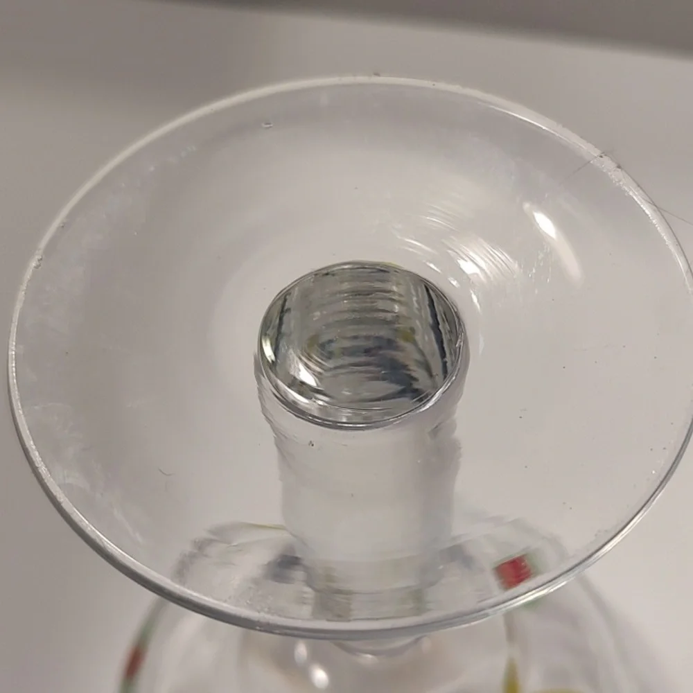 2 Crate & Barrel ZAZZ Millefiori Margarita Cocktail Hand Blown Clear Glass